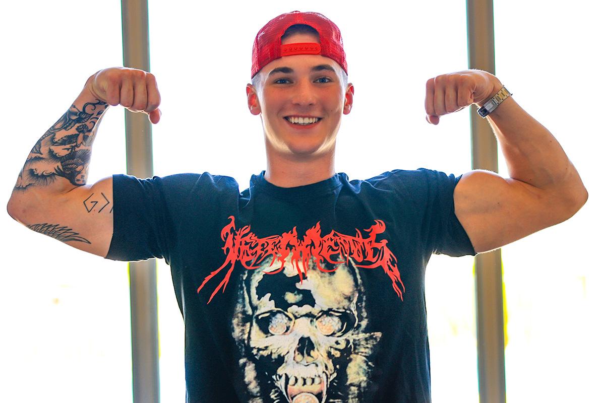 Frat Hottie Tyler French Strokes His Morning Wood!